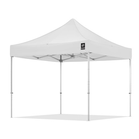 E-Z UP Freedom83 Shelter, 10' W x 10' L, TAA Compliant, Berry Amendment, Gray Aluminum Frame, White Top F83KCB10WH